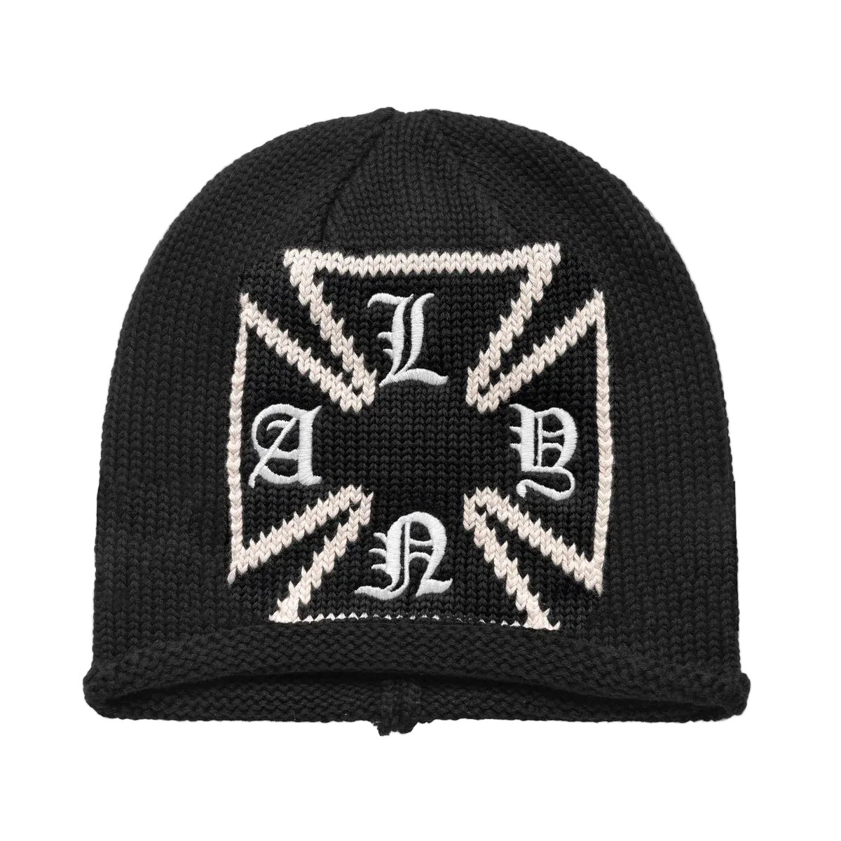 帽子 ASKYURSELF / BRUSHED CROSS BEANIE ASKYURSELF Product Page - Brushed Cross Logo Beanie - Black - VENTURER