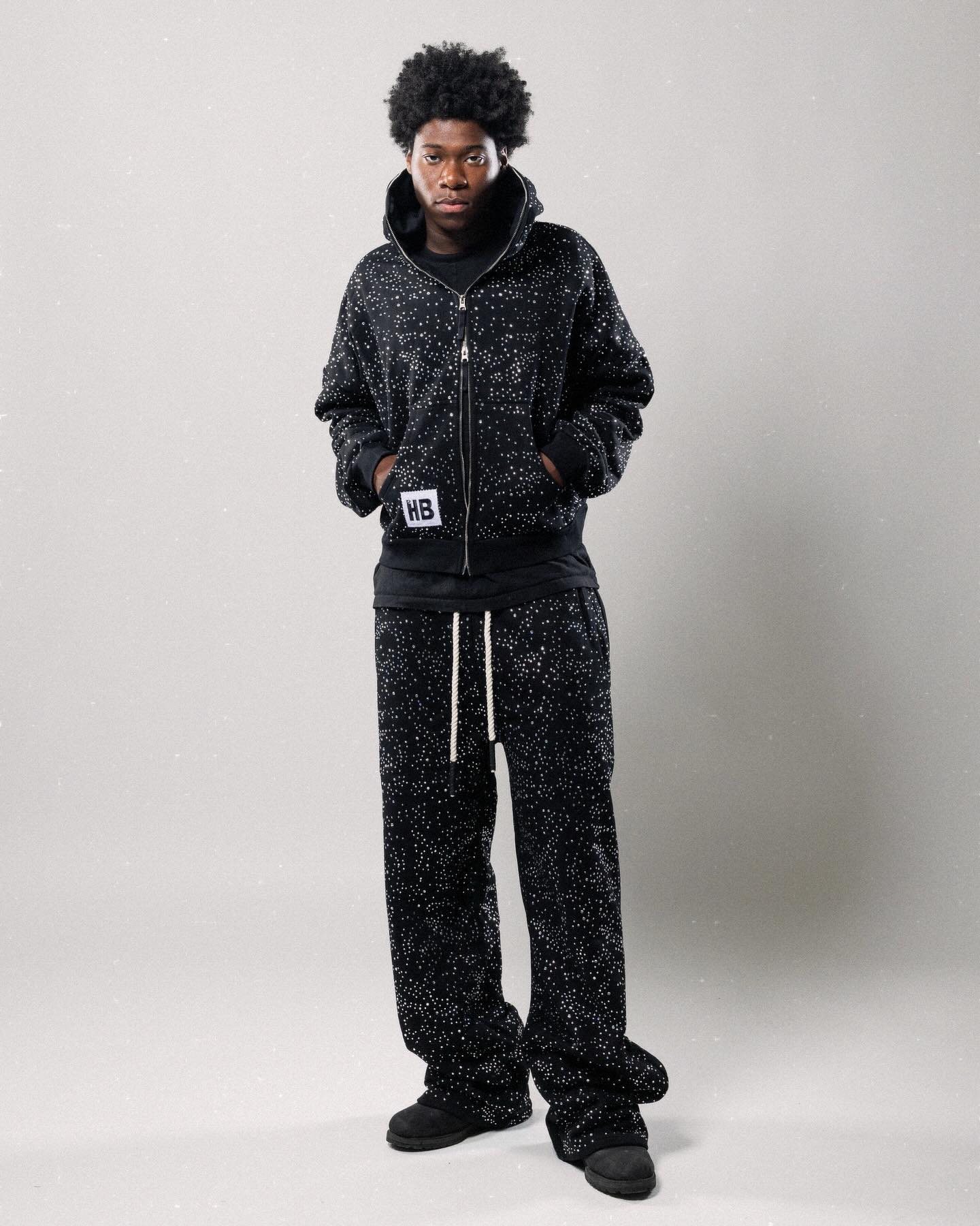 HYPEBOYS UNIFORM BLING HOODIE (BLACK)