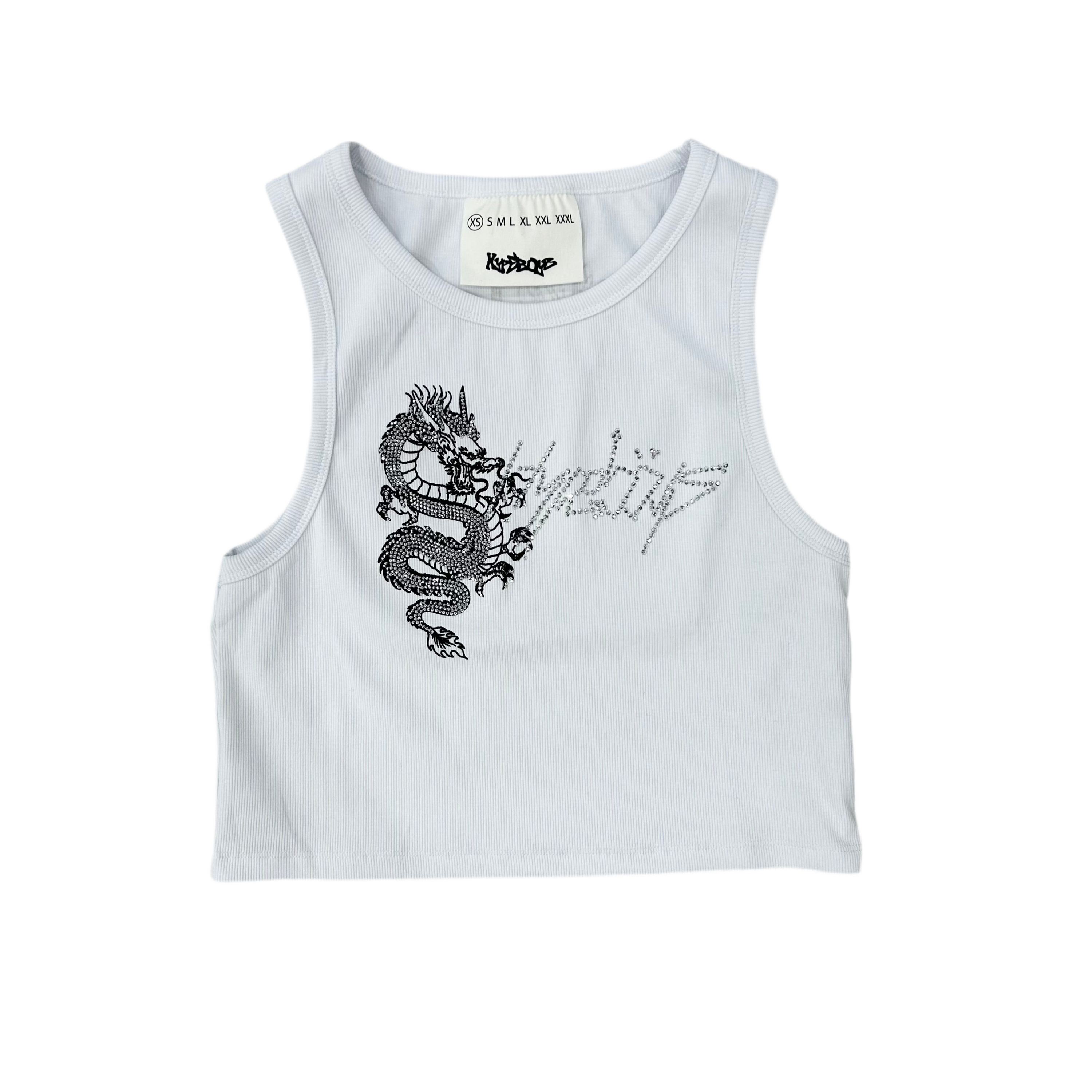 HYPEBOYS CROPPED BLACK & WHITE SNAKE TANK WOMEN