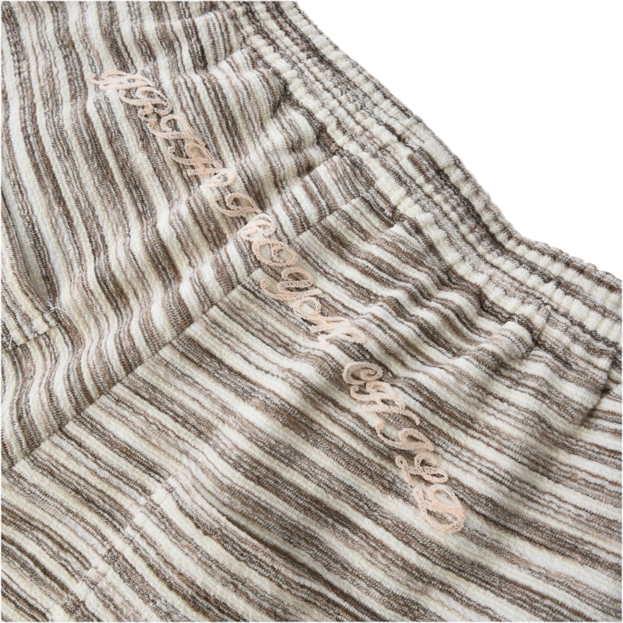 BIRTH OF ROYAL CHILD Striped Knit Set in White