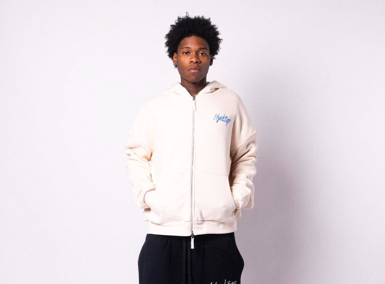HYPEBOYS SIGNATURE DOUBLE LAYER HOODIE (CREAM)