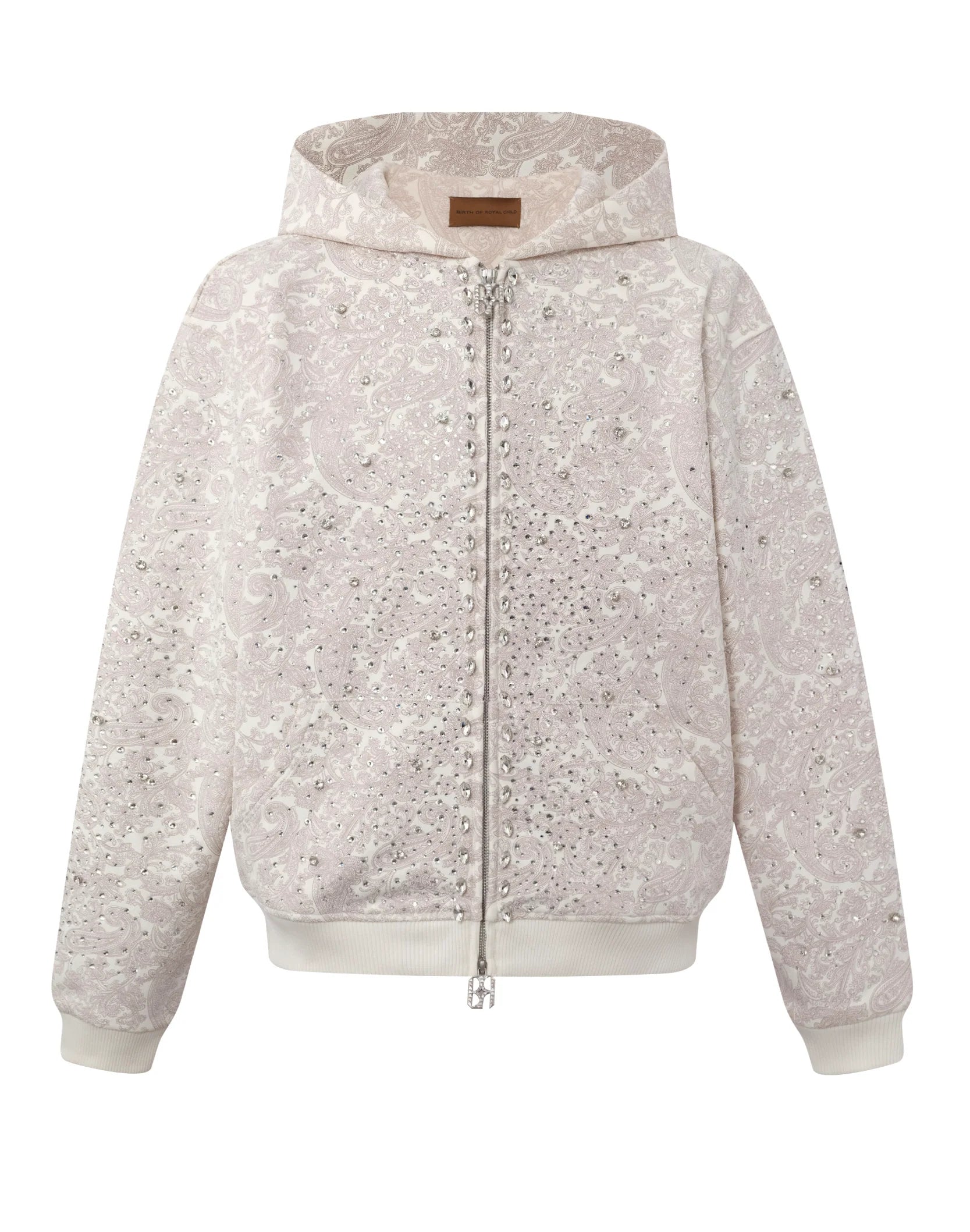 BIRTH OF ROYAL CHILD | Cashew Blossom Pearl Zipper Hoodie