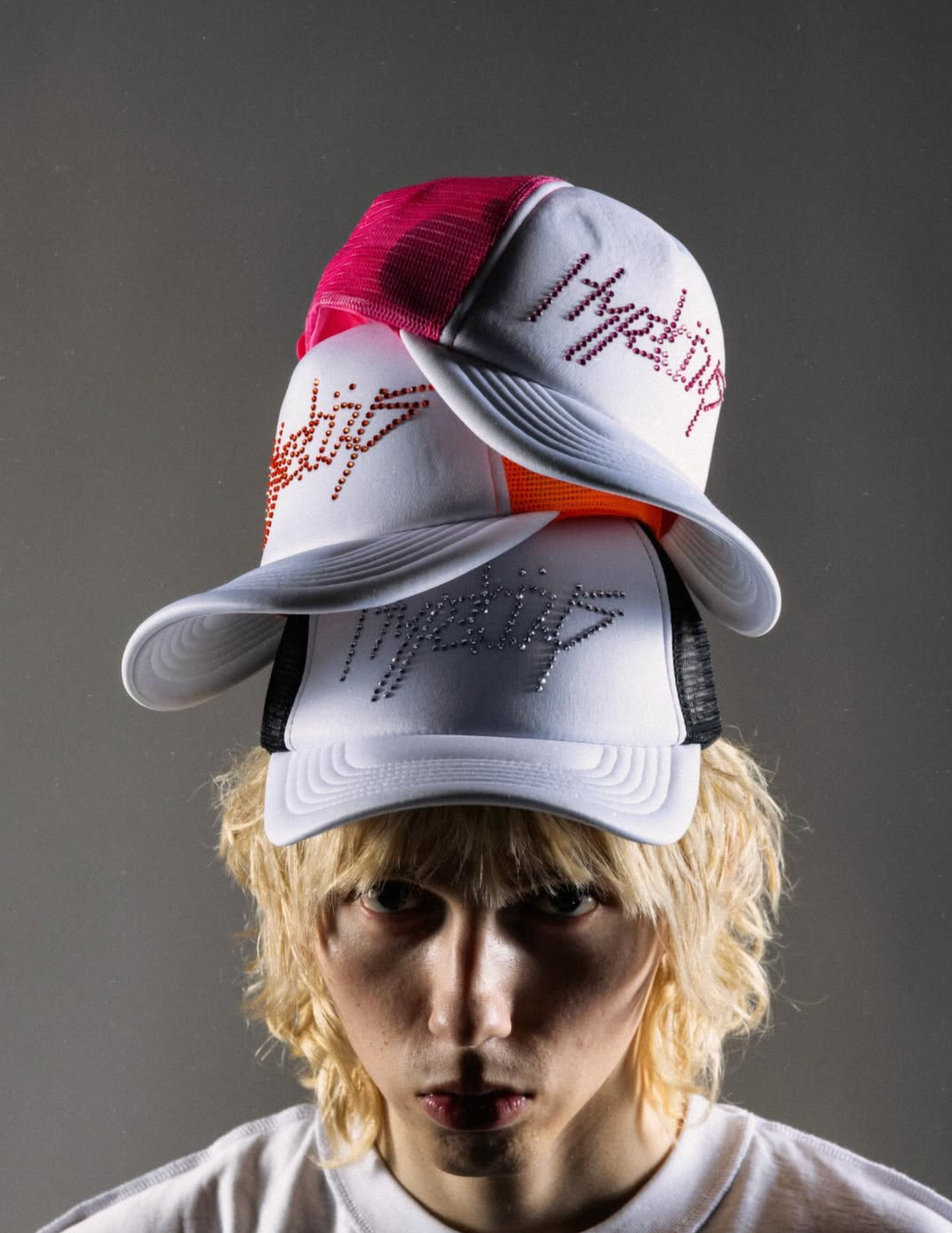 HYPEBOYS RHINESTONE CAP BLACK & WHITE