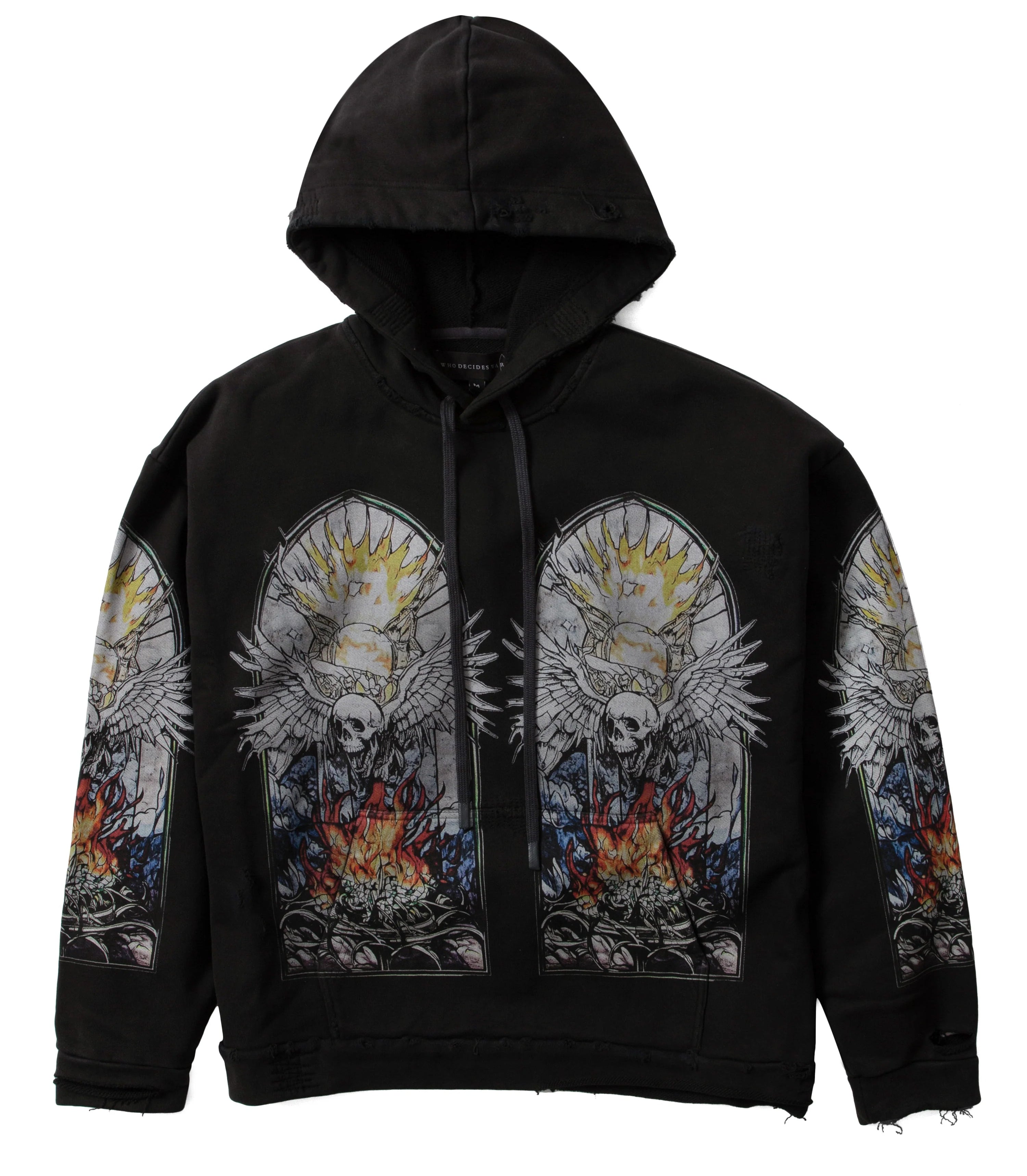 WHO DECIDES WAR HOODED PULLOVER COAL & MULTI