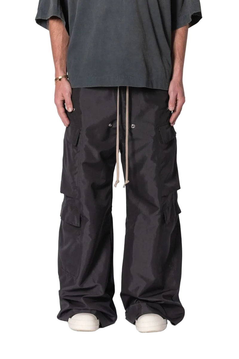 MNML RAVE DOUBLE CARGO PANTS BLACK