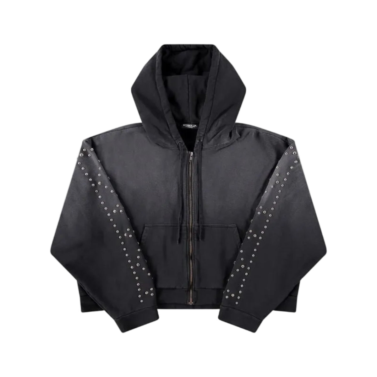 STRIKE OIL BLACK RHINESTONE ZIP UP