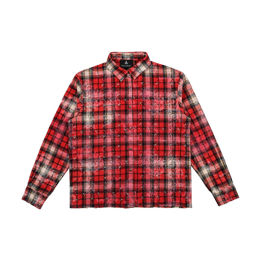 PAPER MONEY RHINESTONE FLANNEL RED