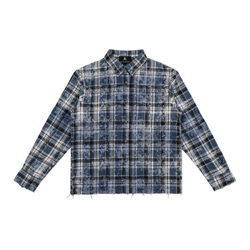 PAPER MONEY RHINESTONE FLANNEL BLUE