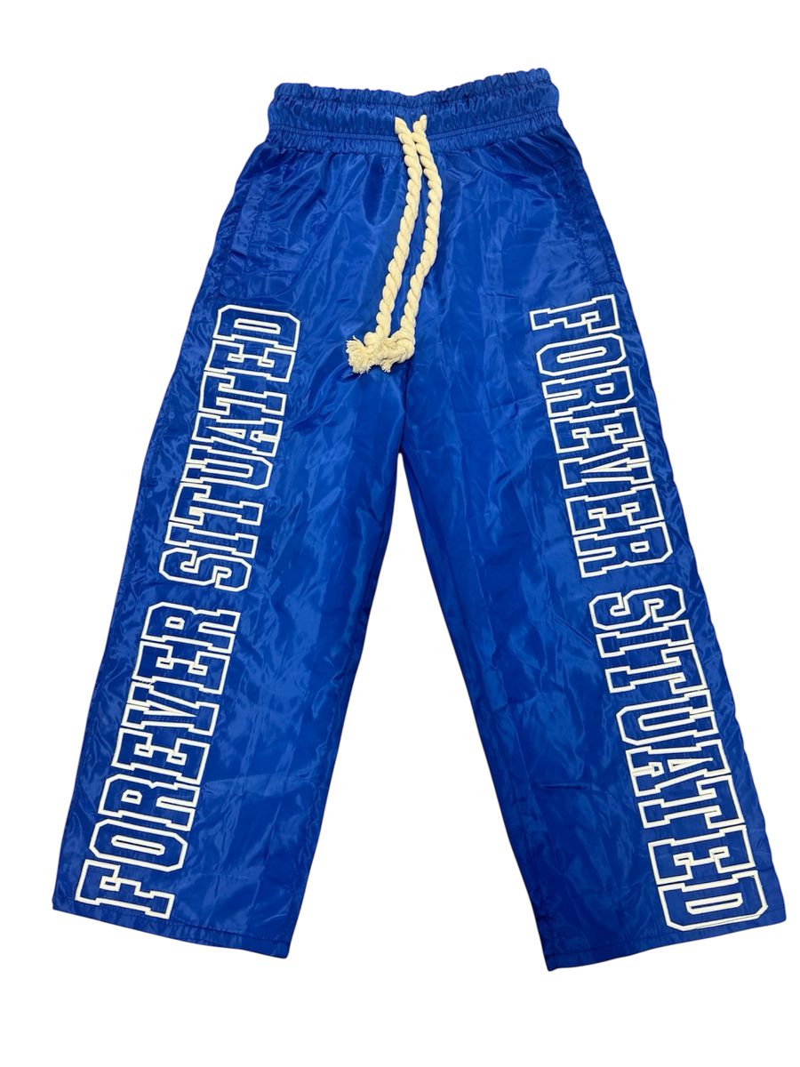 Forever Situated Nylon Track Pants Blue