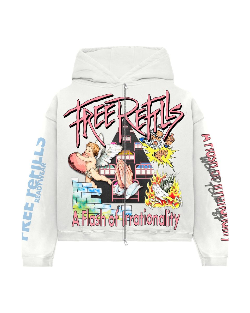 FREE REFILLS FLOYD ZIP UP HOODIE WHITE
