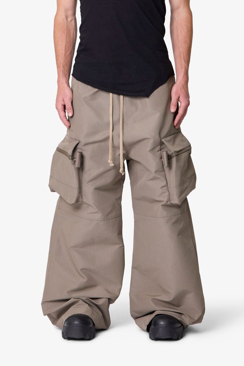 MNML Zip Cargo Pocket Rave Pants - Tan