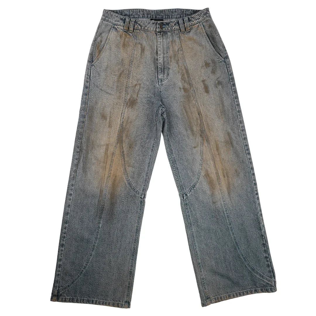 VISIONARY CLUB "MUDDY WASH" BAGGY JEANS