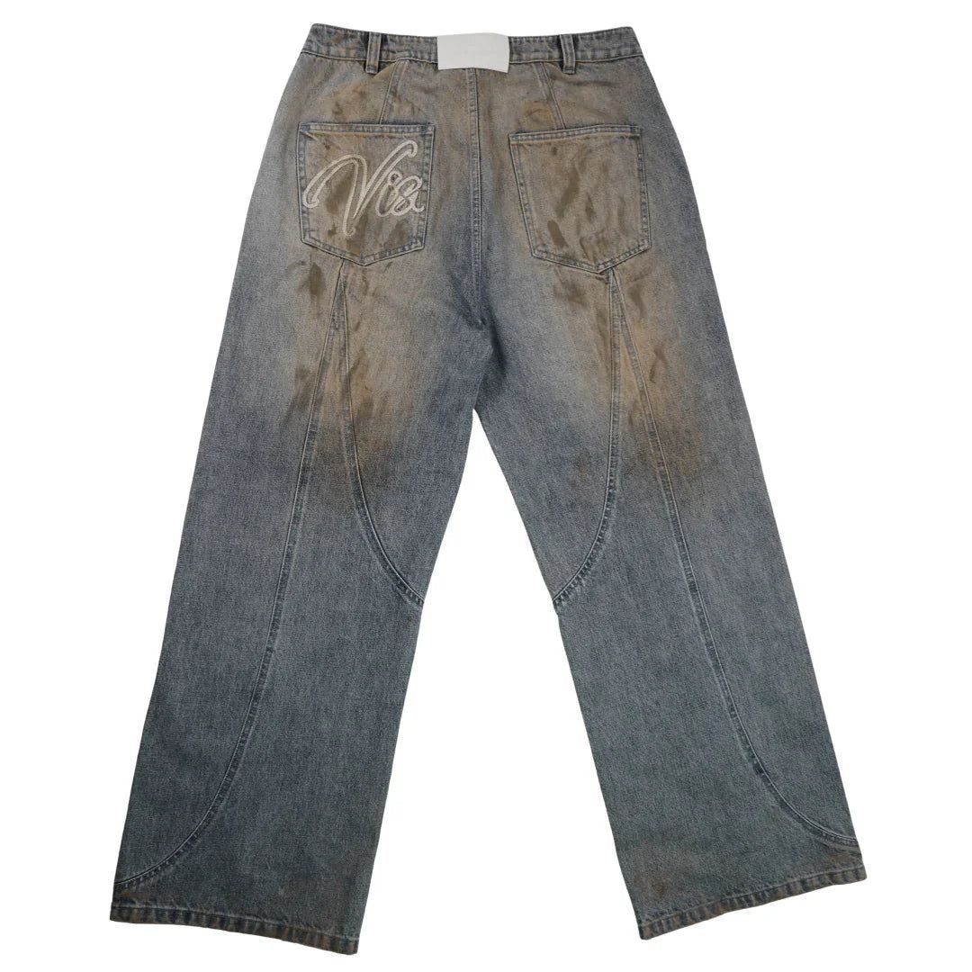 VISIONARY CLUB "MUDDY WASH" BAGGY JEANS
