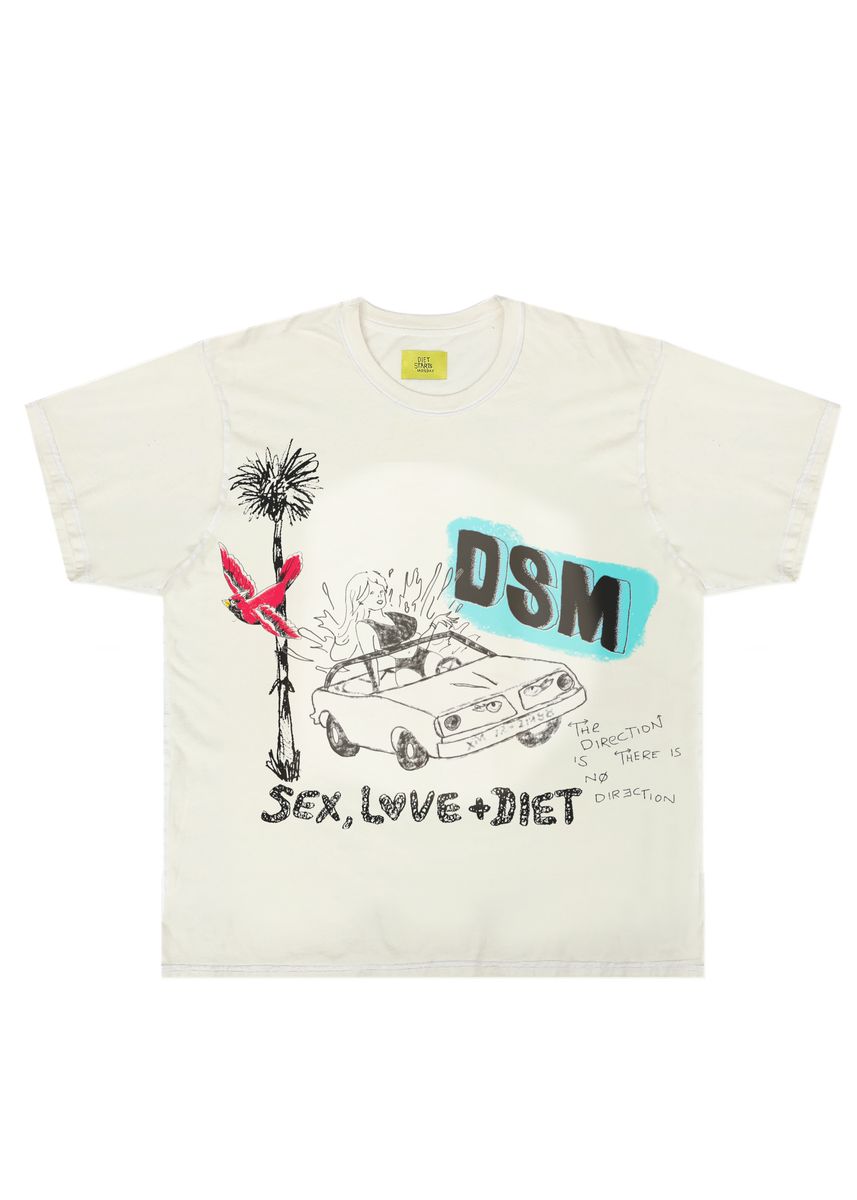 Diet Starts Monday Doodle Tee Antique White
