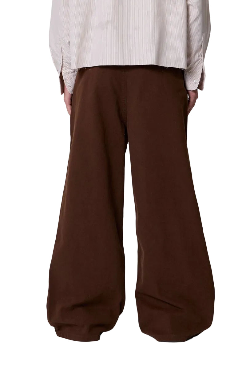 MNML TWILL BARREL TROUSER BROWN