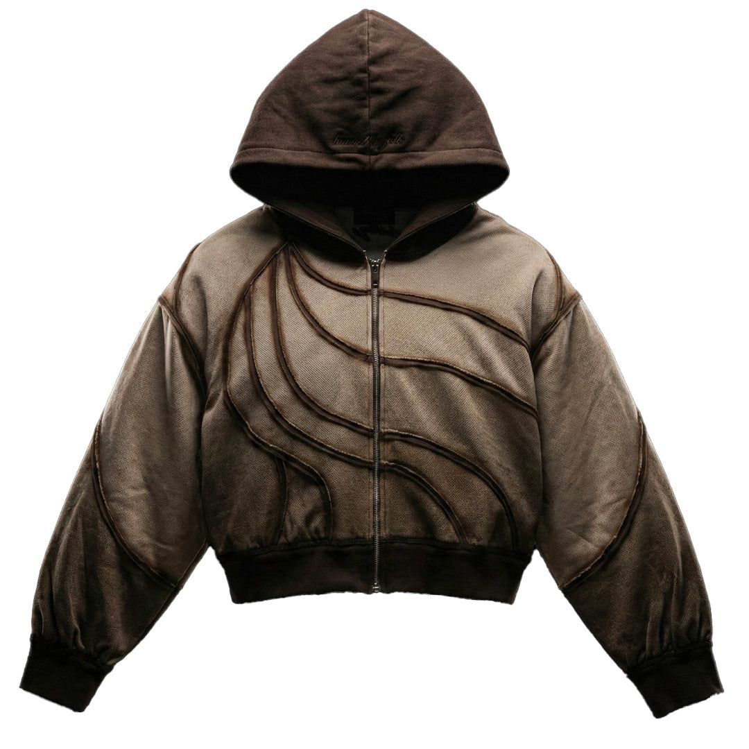 VISIONARY CLUB "TWIST OF FATE" BOXY ZIP UP JACKET