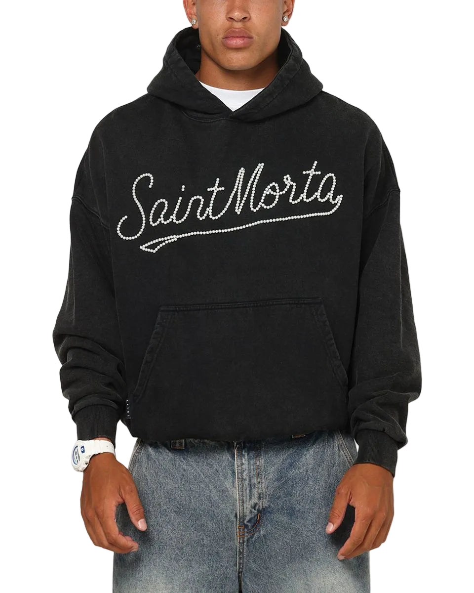 SAINT MORTA PEARL SCRIPT HOODIE VINTAGE BLACK