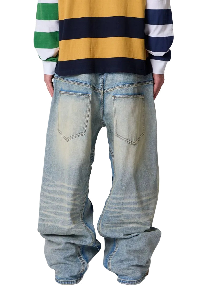 MNML MEGA BAGGY LAYERED DENIM MEDIUM