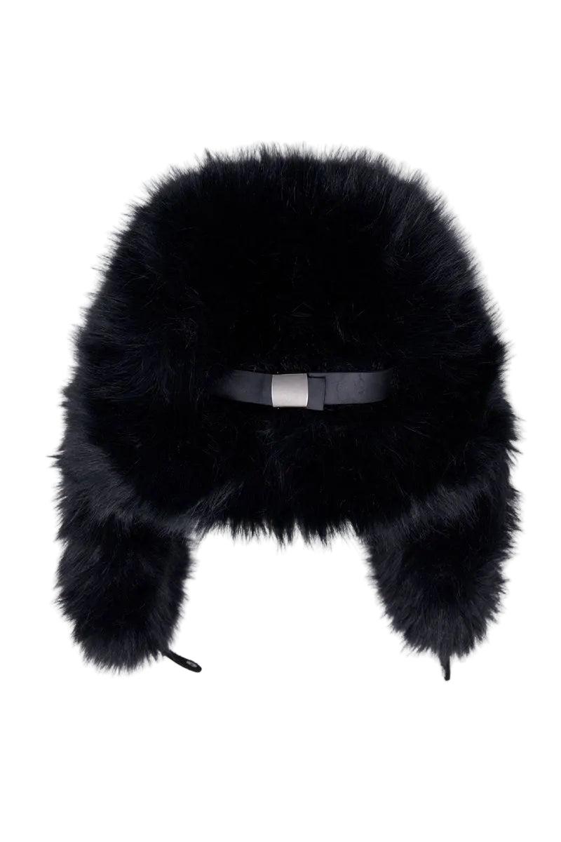 MNML FAUX FUR HAT BLACK