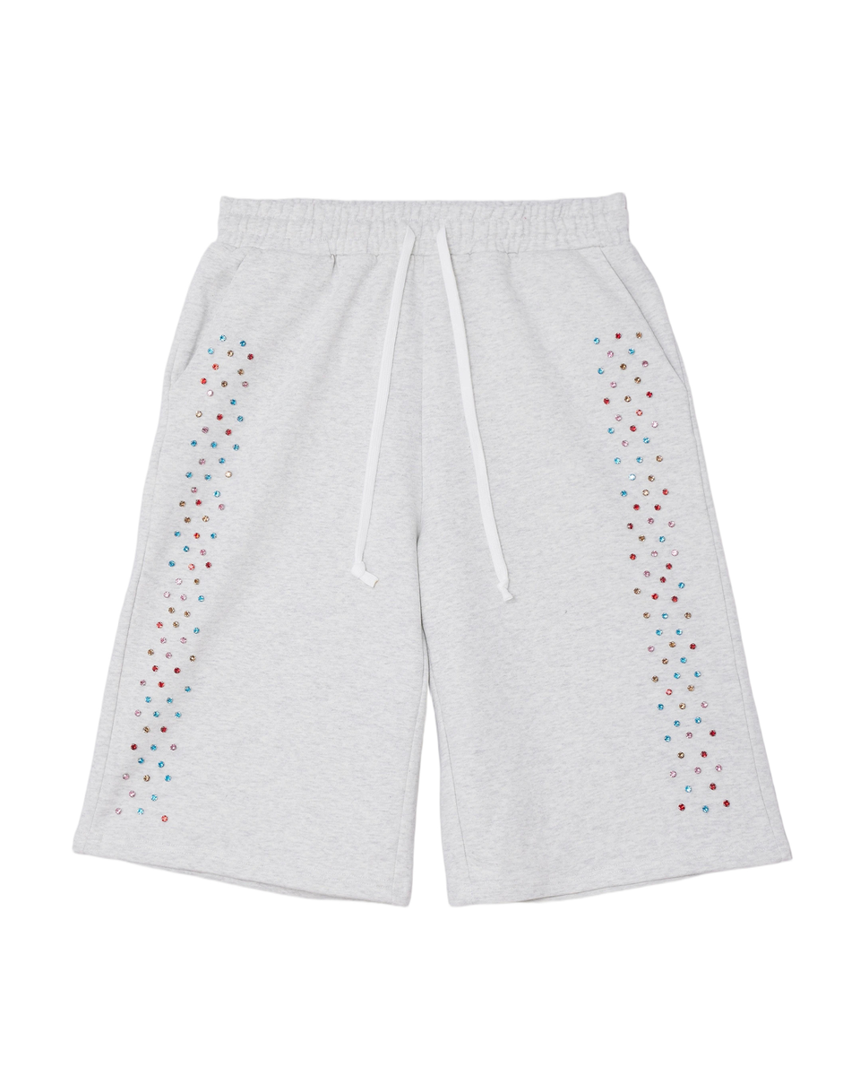 AZVA Crystal Cactus Sweat Shorts Grey
