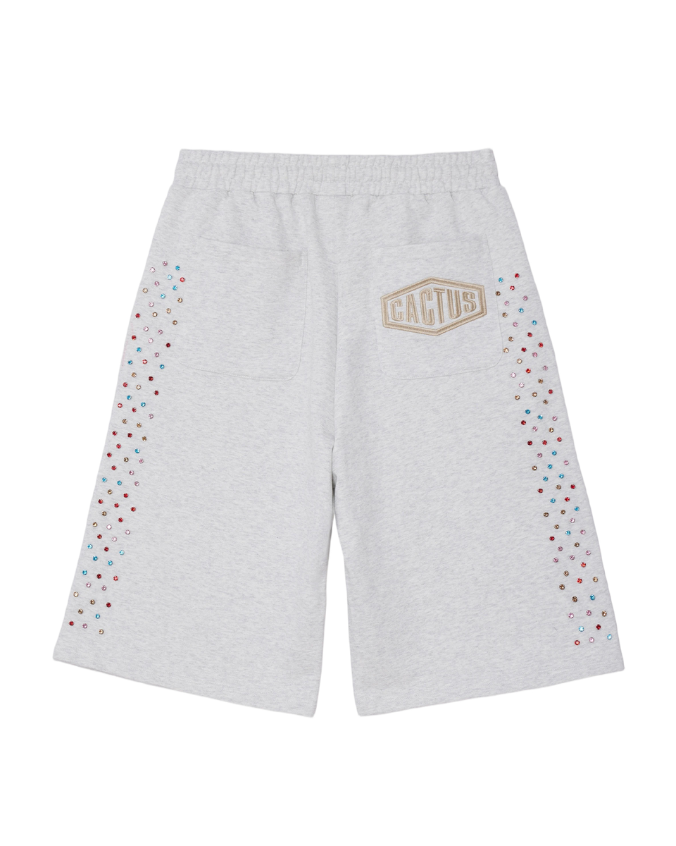 AZVA Crystal Cactus Sweat Shorts Grey