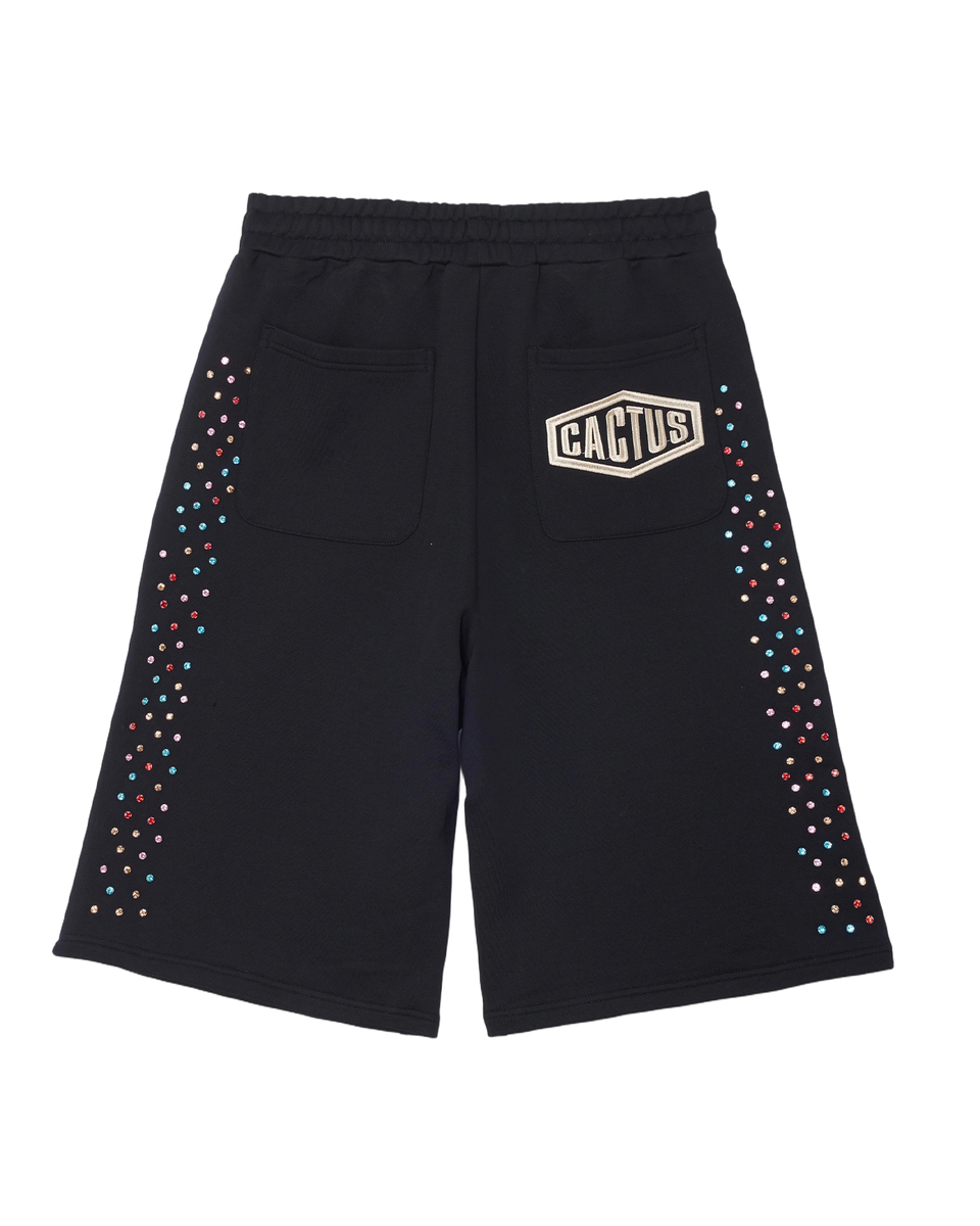 AZVA Crystal Cactus Sweat Short Black