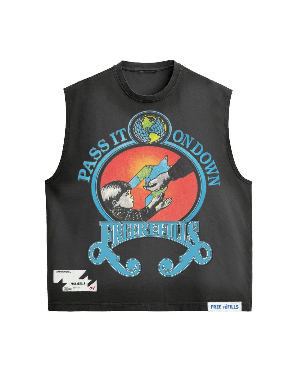 FREE REFILLS CHARITY CUT OFF TEE
