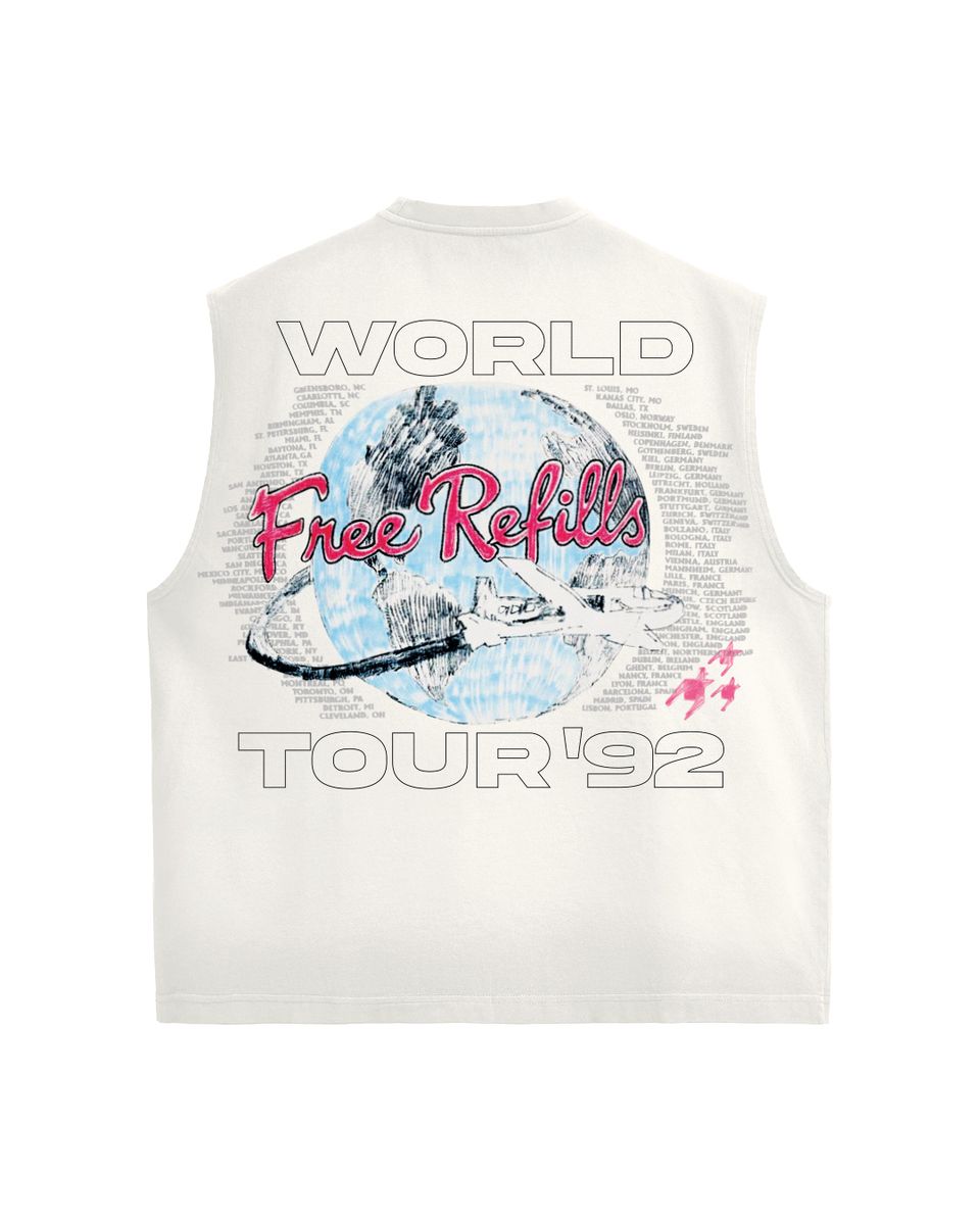 FREE REFILLS WORLD CUT OFF TEE