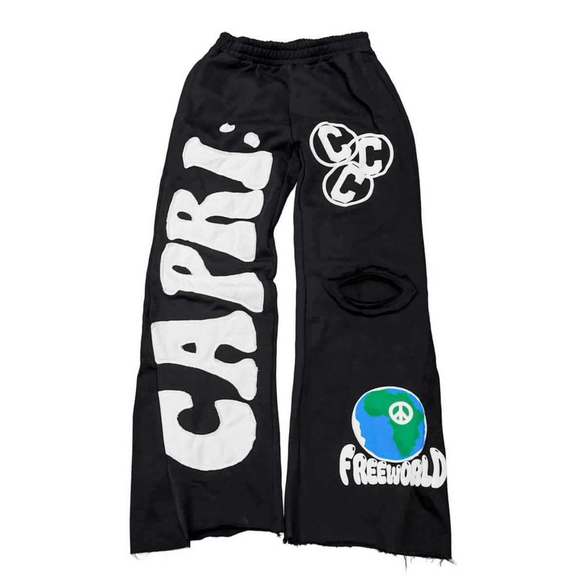 PROJECT CAPRI DENIM FLARED SWEATS Black