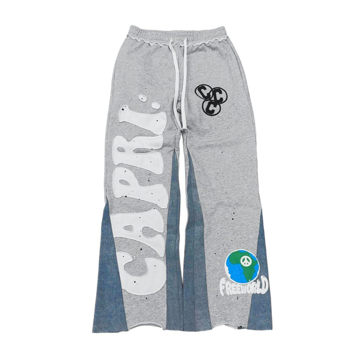 PROJECT CAPRI DENIM FLARED SWEATS Grey