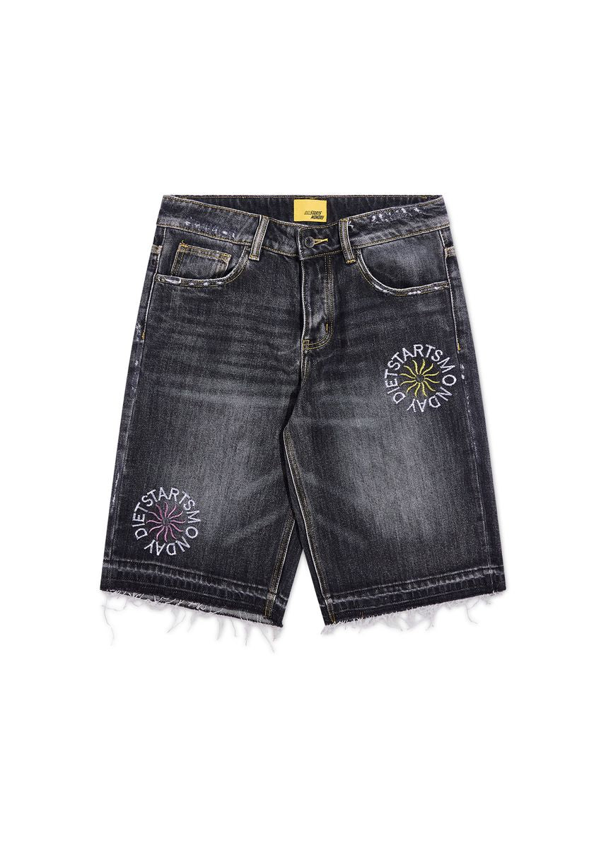 Diet Starts Monday Sol Denim Shorts Black