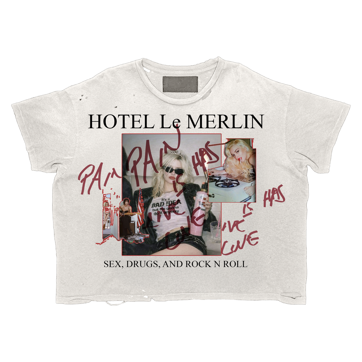 Merlins Father Hotel Le Merlin Tee White