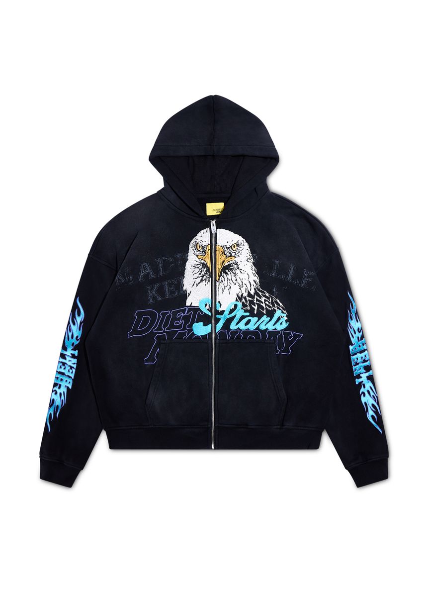 Diet Starts Monday Hell Bent Full Zip Sweatshirt Vintage Black/Blue