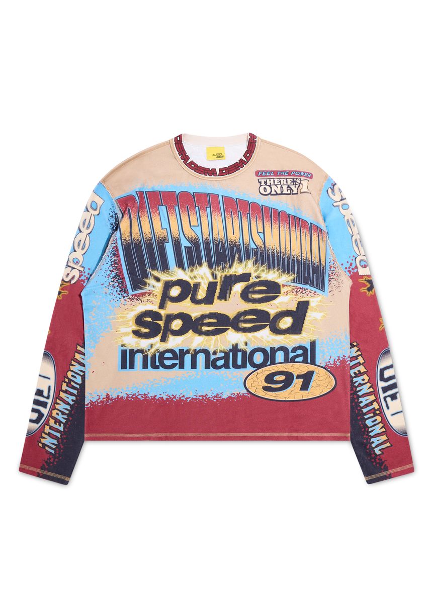 Diet Starts Monday MX Racing Jersey Tan/Blue/Multi