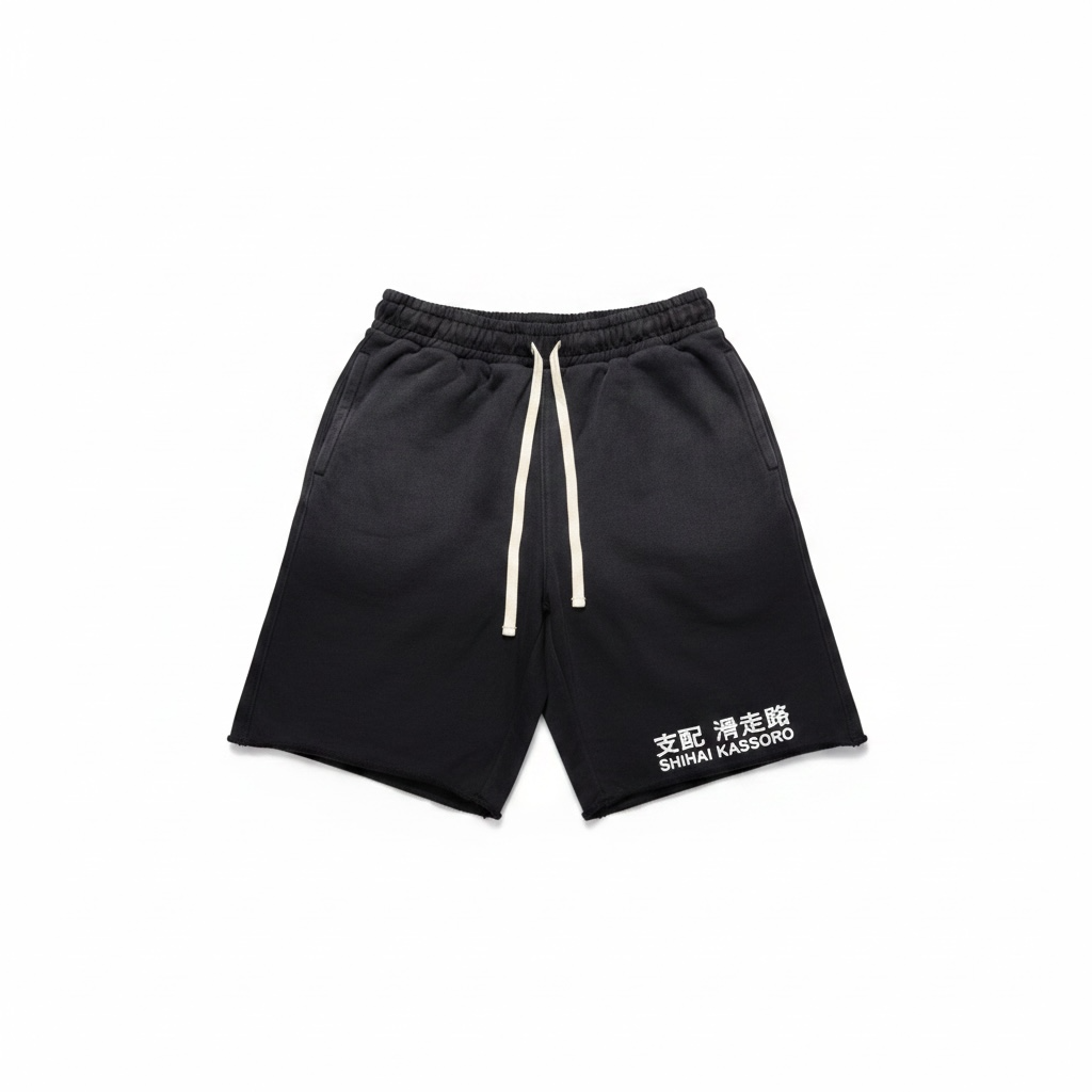 SHIHAI KASSORO BLACK ESSENTIALS COTTON SHORTS