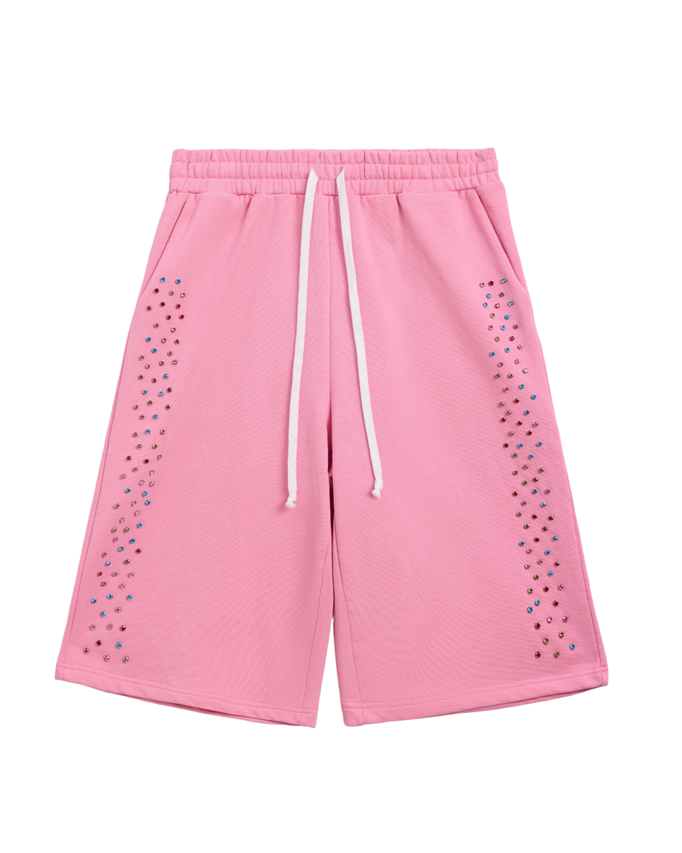 AZVA Crystal Cactus Sweat Shorts Pink