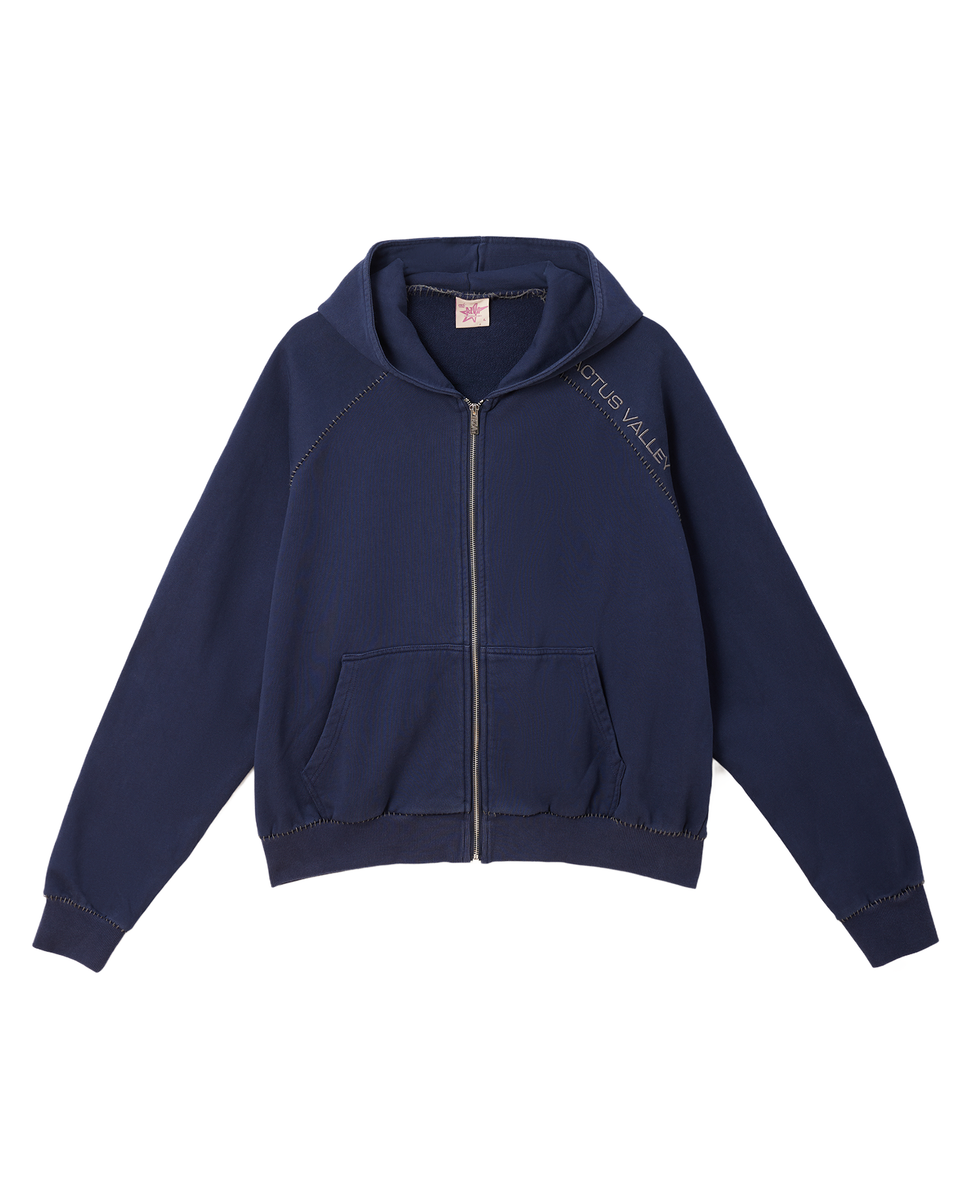 AZVA BLANKET STITCH ZIP UP HOODIE