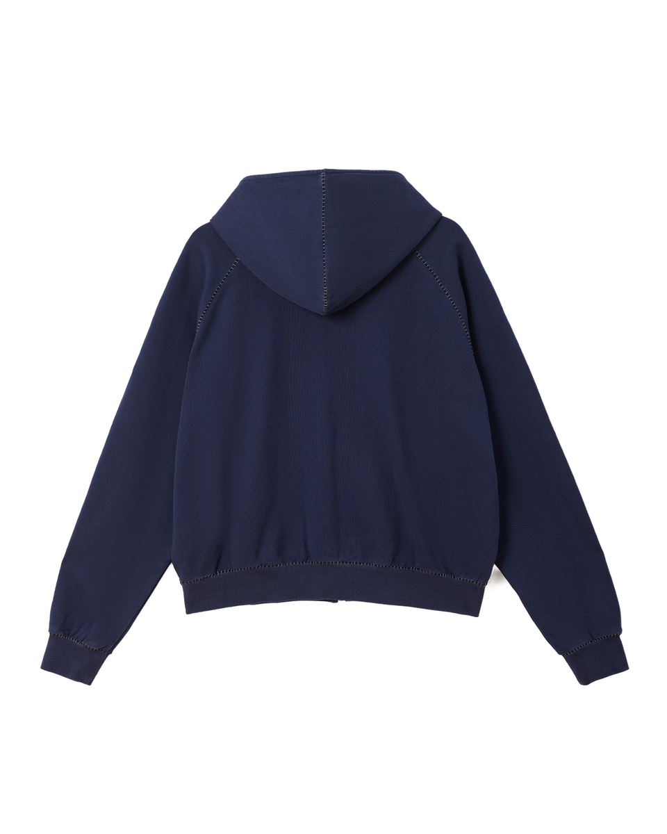 AZVA BLANKET STITCH ZIP UP HOODIE