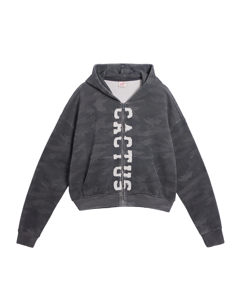 AZVA DARK CAMO ZIP UP HOODIE