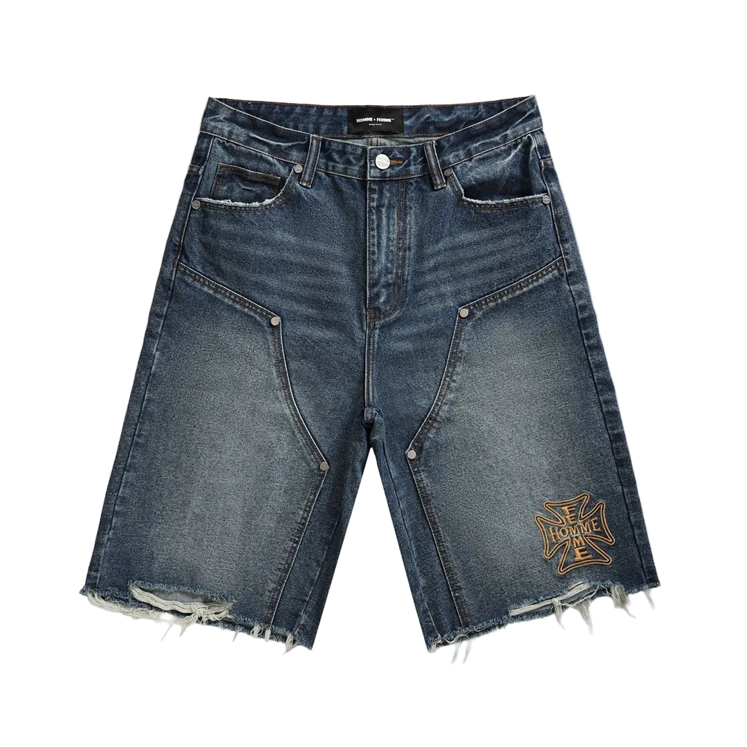 HOMME FEMME Maison Crest Denim Shorts