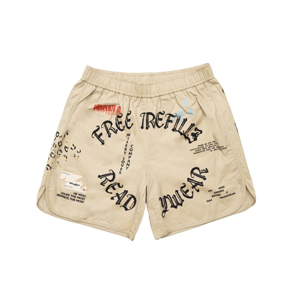 FREE REFILLS PROPERTY SHORTS ( CREAM)