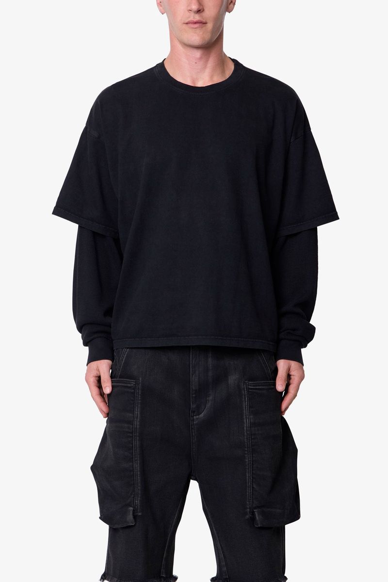 MNML Layered Thermal L/S Tee - Vintage Black