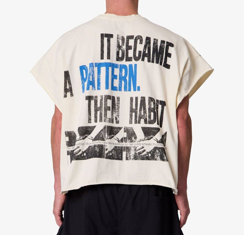MNML Stuck With Me Cut Off Tee Off White
