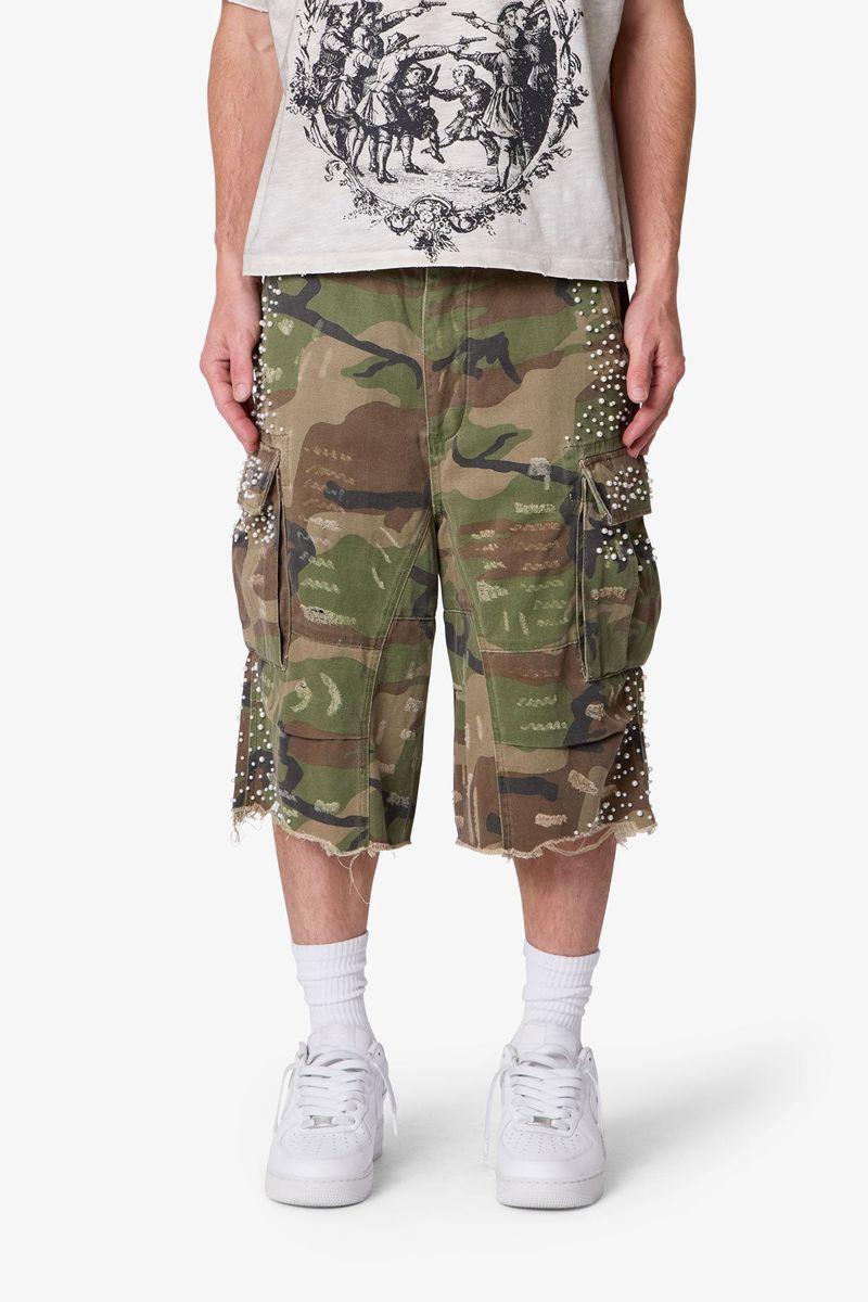 MNML Pearled Cargo Shorts Camo