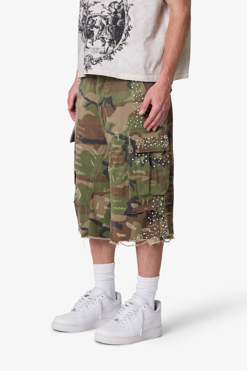 MNML Pearled Cargo Shorts Camo
