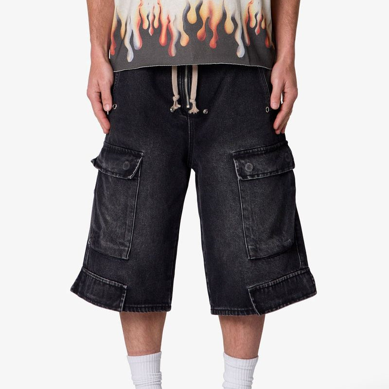 MNML Rave Cargo Denim Shorts