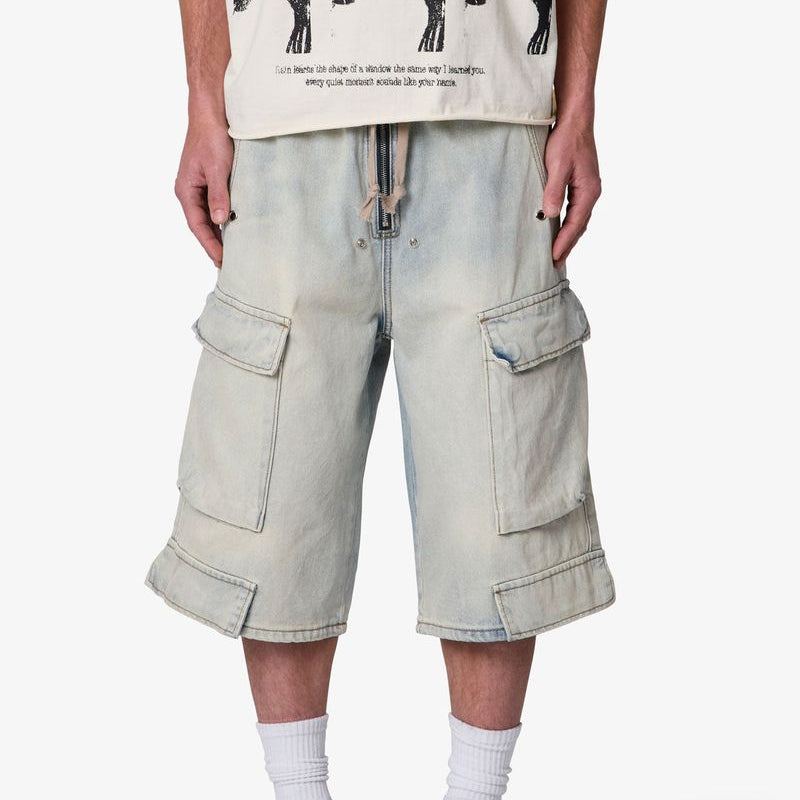 MNML Rave Cargo Denim Shorts