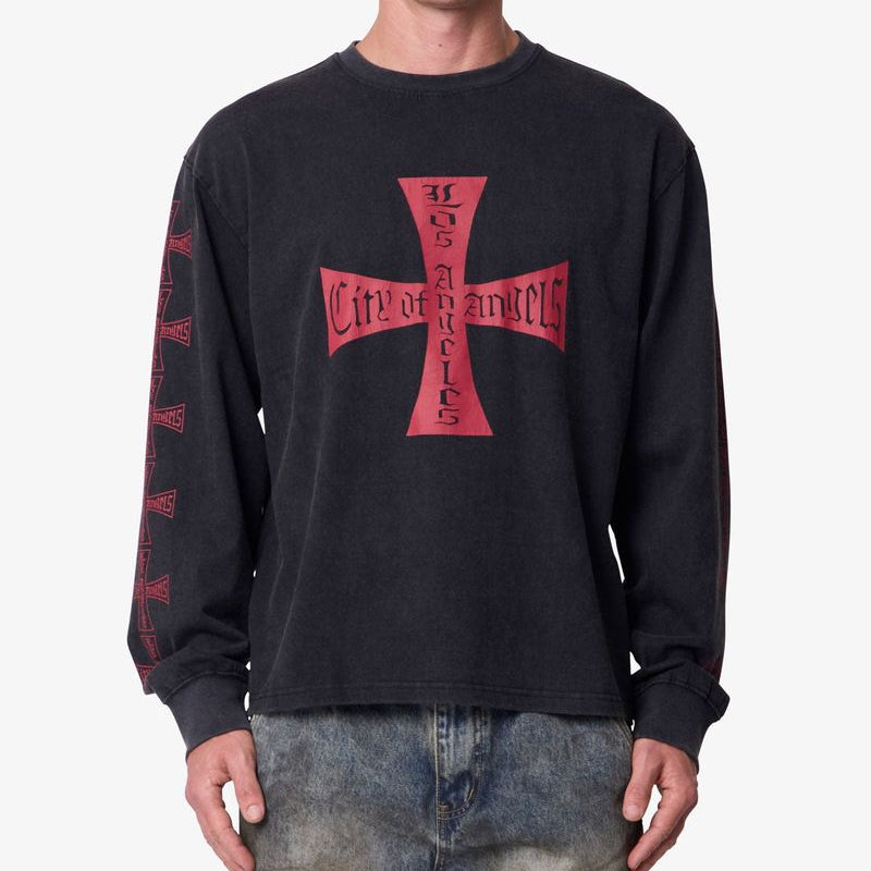 MNML Washed LA L/S Tee - Black