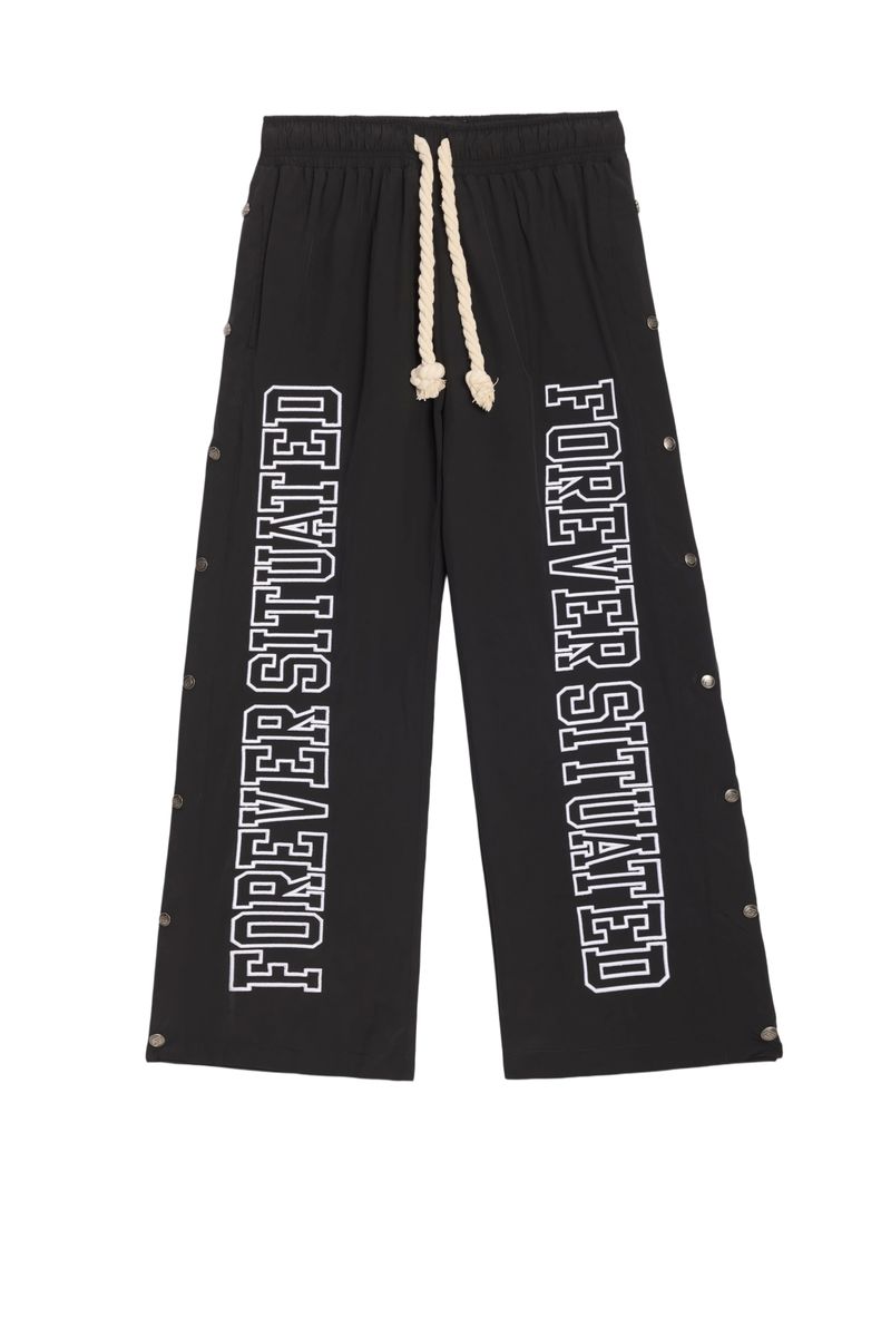 Forever Situated Nylon Track Pants Black