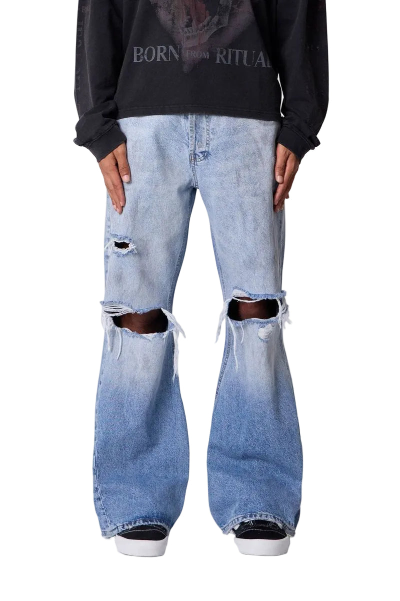 MNML Painter Kick Flare Denim - Blue